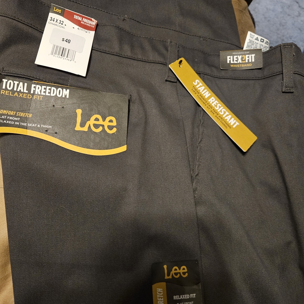 Lee Men's Dress Pants - Black and Tan